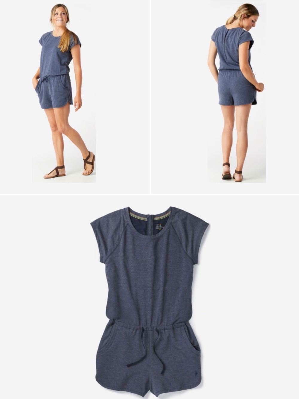 Smartwool Active Reset Romper Deep Navy Heather Size XL